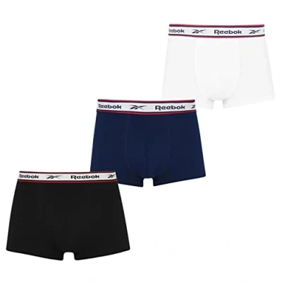 Abbildung von Reebok 3P Barlow Sports Trunk Schwarz/Marine/Weiß Baumwolle Small Herren
