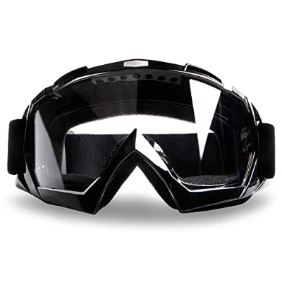 Abbildung von 4 FQ Motocross Brille, Motorradbrille, Hochwertige Off Road Racing Crossbrille, Anti Fog UV Schutzbrille Sportbrille Retro Radbrille für ATV Dirt Bike, Verstellbarer Brille Brillenträger (clear)