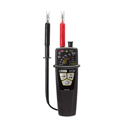 Abbildung von Chauvin Arnoux C.A 762 IP2X Zweipoliger Spannungspruefer CAT IV 600V LED, Akustik, schwarz