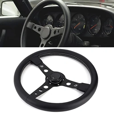 Abbildung von BROLEO Auto Lenkrad, Rennlenkrad, universal, guter Griff mit Hupenknopf, für Momo Prototipo Style 6 Bolzen, BROLEO9ognrifut1