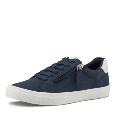 Abbildung von Tamaris Damen Klassische Ballerinas, Frauen Flats,Comfort Lining,TOUCHit Fußbett,Slip ons,klassisch elegant,Ballerinen,Navy,37 EU