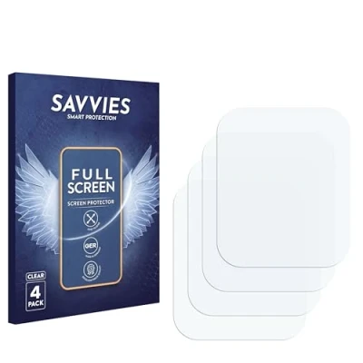 Abbildung von Savvies 4 Stück Full Screen Schutzfolie für Cloudpoem Smartwatch Cover Displayschutz Folie [3D Curved, Transparent, Anti Fingerabdruck]
