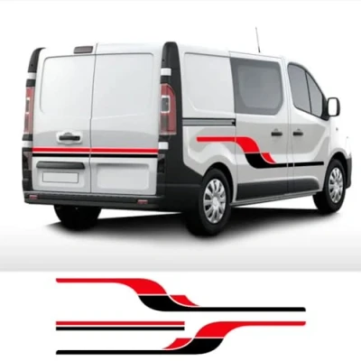 Abbildung von Grafikaufkleber für Autotürstreifen, R=enault Trafic 2 3 MK3 MK2, Camper Day Van, Wohnmobil Vinylfolien Aufkleber, Tuning Zubehör