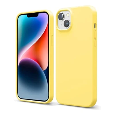 Abbildung von Verco Handyhülle für Apple iPhone 15 Hülle, Case Silikon Gel [weiches Innenfutter] Schutzhülle stoßfest, Gelb