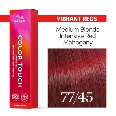 Abbildung von Wella Professionals Color Touch 77/45 Mittelblond Intensiv Rot Mahagoni 60 ml