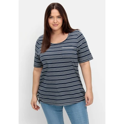 Abbildung von Sheego Tshirt print, Damen, Größe: 44/46, Nachtblau gestreift