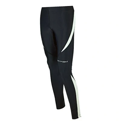 Abbildung von Airtracks Damen Thermo Laufhose Lang Pro Winter Funktions Running Tight Warm Atmungsaktiv Reflektoren schwarz M