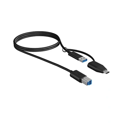 Abbildung von ICY BOX Adapterkabel, 3.2 (Gen 1) USB B auf C &amp; A, 100 cm, bis 5 Gbit/s, IB CB032
