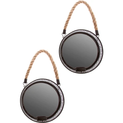 Abbildung von Myflair Möbel &amp; Accessoires Spiegelwandblaker &quot;Anandi, schwarz&quot;, (Set, 2 St.), Landhaus, rund