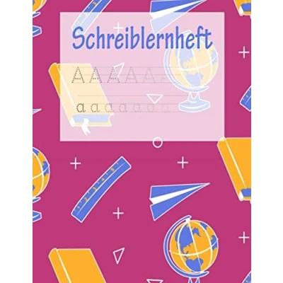 Abbildung von Schreiblernheft: ABC Vorbereitung Alphabet Druckbuchstaben lernen Grundschule und Vorschule Schreiblernheft Pink