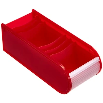 Abbildung von Wedo 2508002 Lernkartei A8, Rolloverschluss, 6 Stützplatten inkl. 100 Karten, 21, 7 x 9, 2 7, 3 cm Ice Rot
