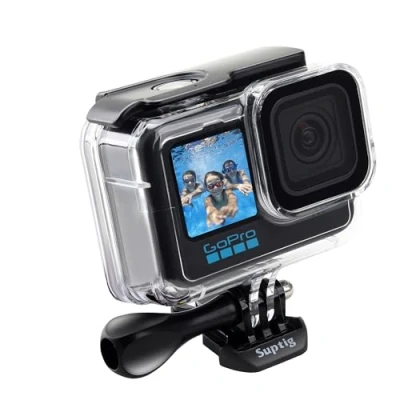 Abbildung von Suptig Wasserdichtes Gehäuse für GoPro Hero 12 11 10 9 Schwarz Wasserdicht 60 m