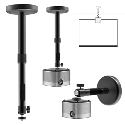 Abbildung von SUNOYA Beamer Halterung, 2 in 1 Deckenhalterung, Wandhalterung, 360 Schwenkbar Halterung Decke, Deckenhalter mit Kabelführung, bis 5Kg, Deckenabstand 20 40cm