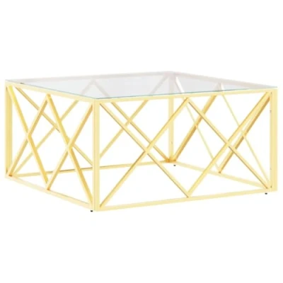 Abbildung von vidaXL Couchtisch 80x80x40 cm Edelstahl und Glas (1 St)