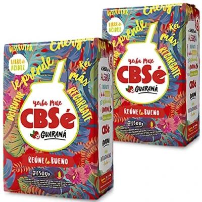 Abbildung von CBSé Yerba Mate Tee Guarana 1kg (500g x 2) + Geschenk Probe (40g) : Reich an Antioxidantien, Vitaminen, beschleunigt den Stoffwechsel, zuckerfrei Argentinien