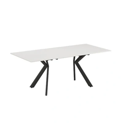 Abbildung von Vicco Esstisch Trill, Weiß/Schwarz, 140 x 90 cm ausziehbar