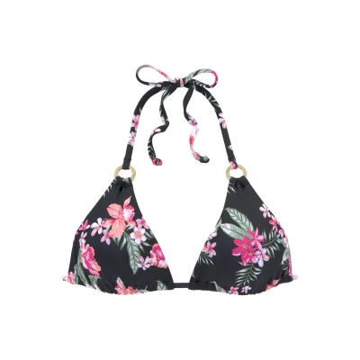 Abbildung von Lascana Triangle Santini LAS Bikinitop, Damen, Größe: 34xC/D, Black/pink