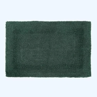 Abbildung von Homescapes Premium Badematte moosgrün, Badvorleger 50x80 cm, Badteppich Baumwolle mit Wende Design