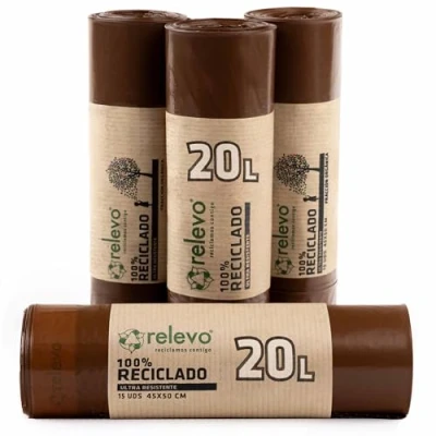 Abbildung von Relevo 60 Stück Müllbeutel 20 L 100% Recycelt Mülltüten