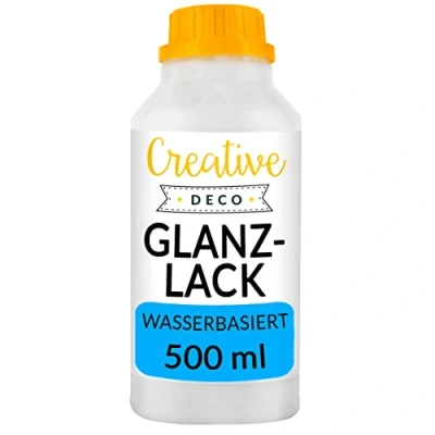 Abbildung von Creative Deco Klarlack Acryl Glanzlack / Mattlack Oberflächenfinish Farbloser Lack, auf Wasserbasis