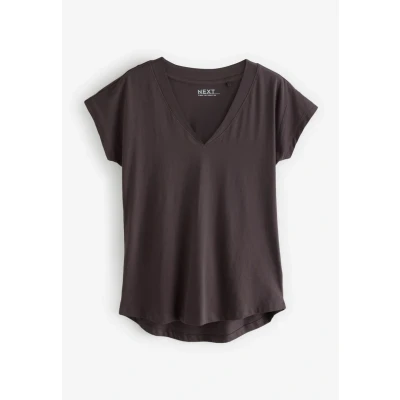 Abbildung von Next 5 PACK Tshirt basic, Damen, Größe: Large, White grey khaki rust brown