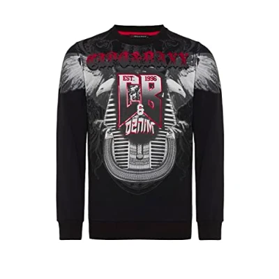 Abbildung von Cipo &amp; Baxx Herren Langarmshirt Print Longsleeve Rundhals Sweater CL515 Schwarz L