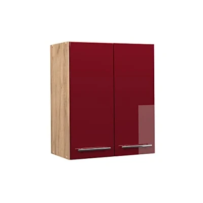 Abbildung von Vicco Hängeschrank Fame Line, Bordeaux Hochglanz/Goldkraft Eiche, 60 cm