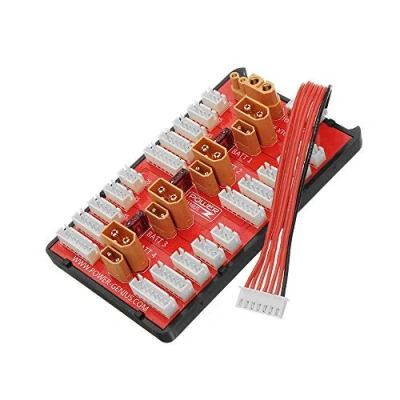 Abbildung von ICQUANZX XT60 XT30 RC Lipo Akku Parallel Ladekarte, 2 in 1 PG Ladekarte Stecker Unterstützt 4 Packs für 2S 6S