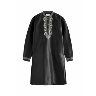 Abbildung von Next Regular FIT Longer Length Kurta Hemd, Herren, Größe: 3XL, Black