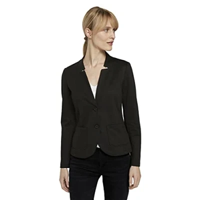 Abbildung von TOM Tailor Structured Ottoman Blazer Blazer, Damen, Größe: Large, Deep black