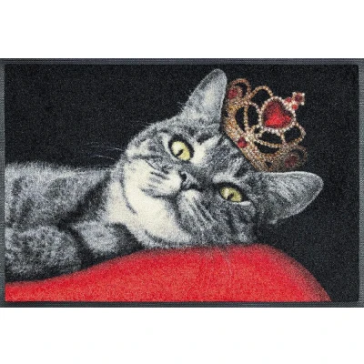 Abbildung von Fußmatte Royal Cat, wash+dry by Kleen Tex, rechteckig, Höhe: 7 mm, Schmutzfangmatte, Motiv Katze, rutschhemmend, waschbar