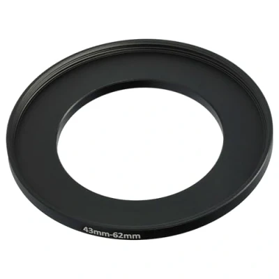 Abbildung von vhbw Step Up Ring Adapter von 43 mm auf 62 für Kamera Objektiv Filteradapter, Metall, Schwarz