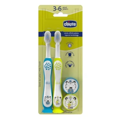 Abbildung von CHICCO_Zahnbürste 3 6l Tiger und Panda 2pcs.
