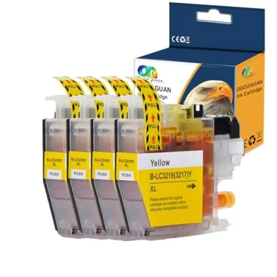 Abbildung von Caidi Tintenpatrone, kompatibel mit LC3219 LC3217 LC3219XL LC 3219XL LC3219XLM LC3217M (4er Pack) Gelb ersetzt Brother MFC J5330DW J6530DW J6930DW J5335DW