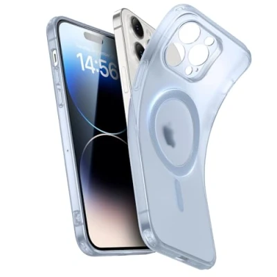 Abbildung von ESR für iPhone 14 Pro Hülle, klares Silikon Case mit MagSafe, stoßfeste dünne Abdeckung, vergilbungsbeständige transparente TPU Handyhülle, Zero Serie, Dunkelblau