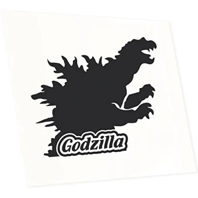 Abbildung von INDIGOS UG Aufkleber Autoaufkleber JDM Die Cut Godzilla Ungeheuer Seemonster 110x90mm schwarz Heckscheibe Heckscheibenaufkleber Sticker Tuning Boot Auto Laptop LKW