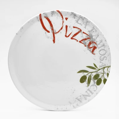 Abbildung von van Well Pizzateller Teller Set Famosa, mit PIZZA Schriftzug, 6er Set, Ø 33 cm, (6 St), Service, Geschirr für 6 Personen