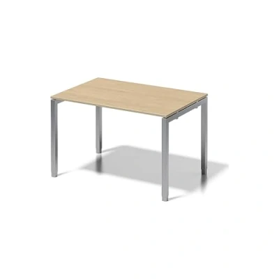 Abbildung von BISLEY Cito Schreibtisch, 650 850 mm höheneinstellbares U Gestell, Metall, Mp355 Dekor Ahorn, Gestell Silber, 80 x 120 85 cm