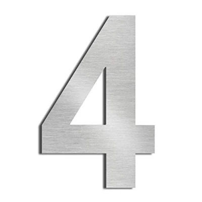 Abbildung von nanlyiau 5in/12.5cm Edelstahl hausnummer Hausnummern aus zahlen massivem SUS304,gebürstet schwebe effekt(5in 4)