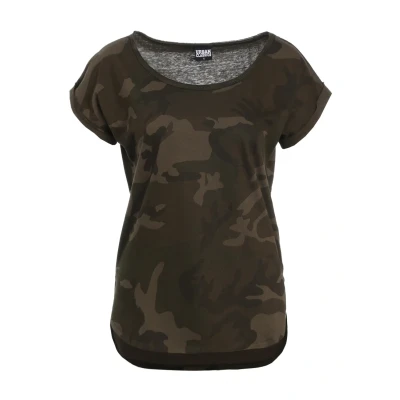 Abbildung von Urban Classics CAMO Tshirt print, Damen, Größe: XS, Olive