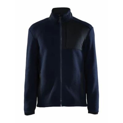 Abbildung von Craft ADV EXPLORE PILE FLEECE JACKET Fleecejacke Herren 3XL Blaze/Black Recyceltes Material Brusttaschen mit Reißverschluss Sweatjacke Activewear für
