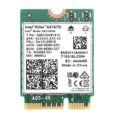 Abbildung von Intel AX1675i Killer Series WiFi 6E Gaming Adapter Upgrade CNVio2 M.2 Card High Speed 2.4 Gbps for PCs Bluetooth 5.3 Supported Designed 11th Gen and Later CPUs (AX1675i)