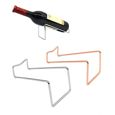 Abbildung von Guidre 2 Pcs Weinflaschenhalter, Moderner Weinregal Metall, Tragbarer Weinschrank für Home Counter Bar Küche