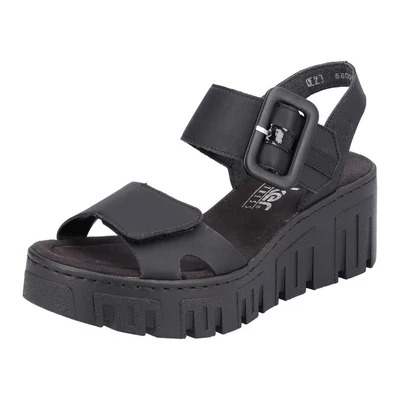 Abbildung von Rieker Keilsandalette, Sommerschuh, Sandale, Keilabsatz, mit Plateau