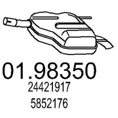 Abbildung von MTS 01.98350 Endschalldämpfer 700 OPEL: Vectra C Limousine, CC, Caravan