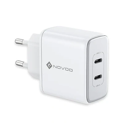 Abbildung von NOVOO 35 W Ladegerät USB CRapide 2 Port Typ C, Schnellladegerät für iPhone 14 Pro Max 13 12 Galaxy S23 Ultra Plus S22 MacBook Air M1 M2 iPad Steam Deck