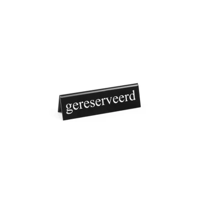 Abbildung von HENDI Tischschild Reserved 13 x 3,5 4 cm Plexiglas schwarz weiß Reserviert Englisch, Gastro Tischschilder kaufen