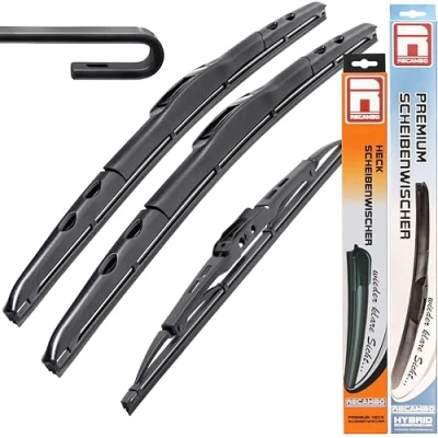 Abbildung von HYBRID Scheibenwischer FLEX AERO kompatibel für MB C Klasse S203 2001 06/2003 400mm 525mm 600mm Premium Qualität Wischerblätter Set RECAMBO