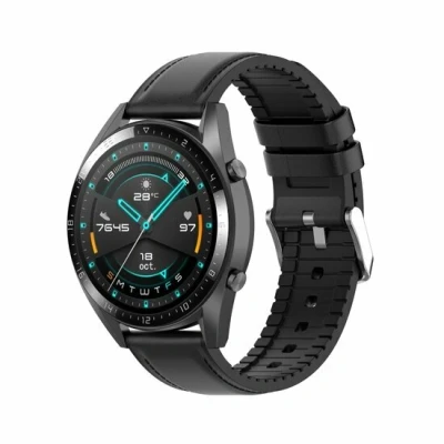 Abbildung von Garmin Approach S12 / S40 S42 Leder + Silikonband Schwarz