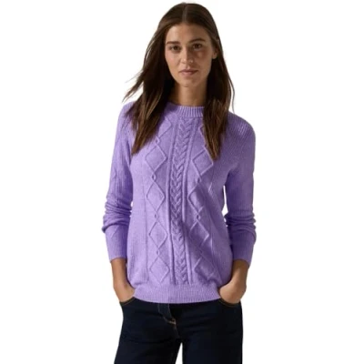 Abbildung von Cecil MIT Muster Strickpullover, Damen, Größe: Large, Lila